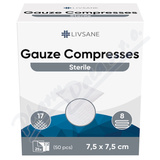 LIVSANE Steriln gzov kompresy 7. 5x7. 5cm 25x2ks