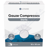LIVSANE Steriln gzov kompresy 10x10cm 25x2ks