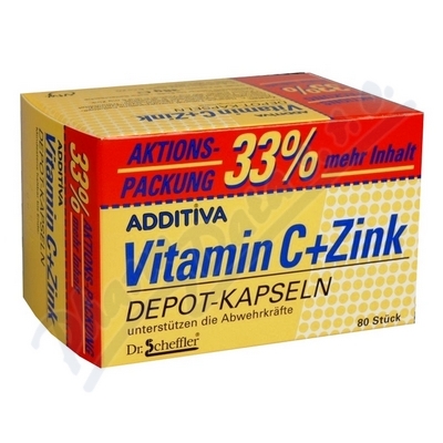 Additiva vitamin C + zinek 33% gratis cps.80